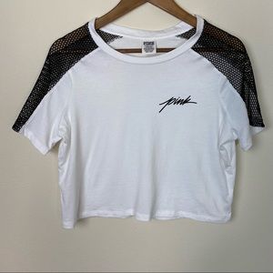 Pink VS Jersey crop top tee